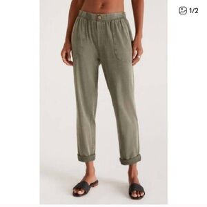 Z SUPPLY kendall jersey pant in dusty olive XS
